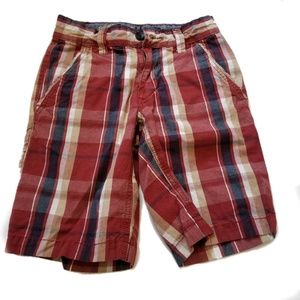Brothers Red Plaid Shorts Boys